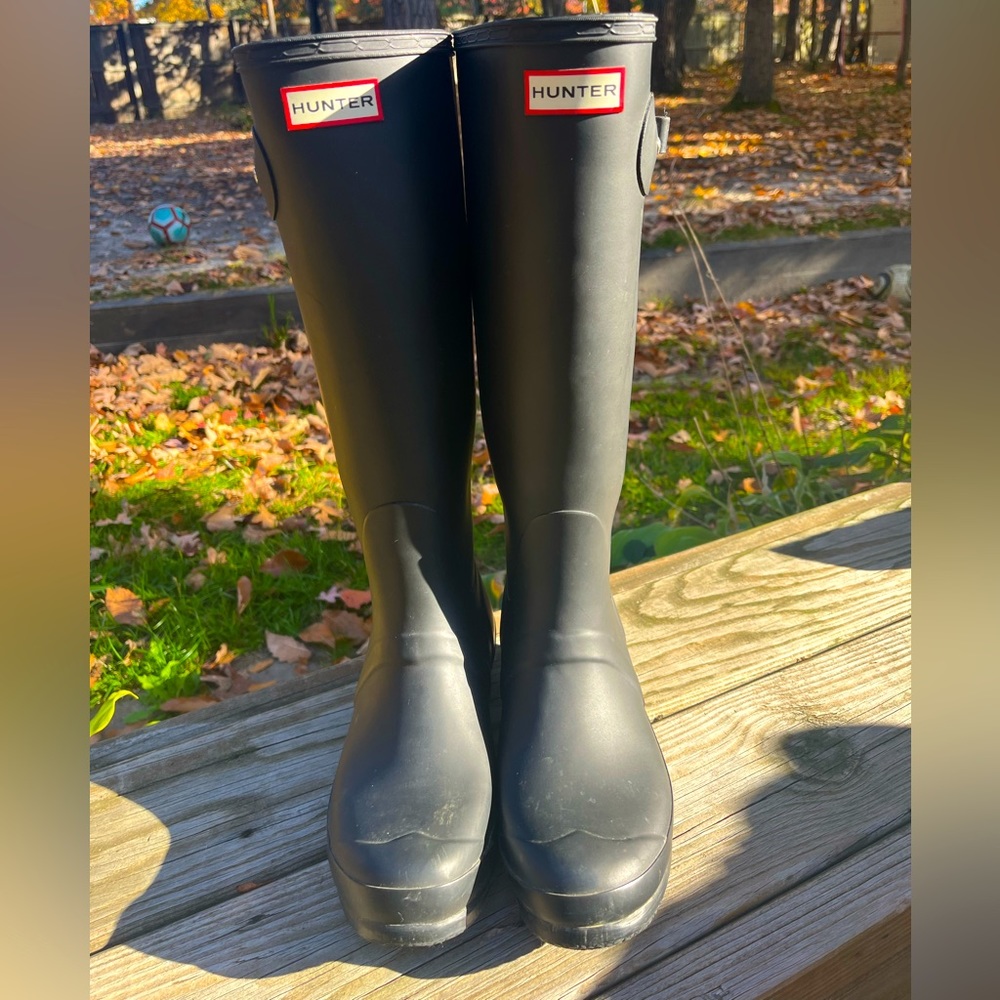 Hunter Tall Original Black Rain Boots, Women’s Size 10